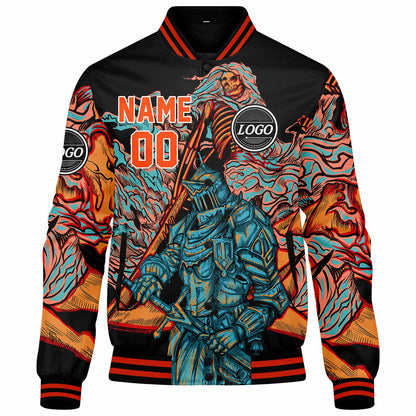Benutzerdefinierte Verlauf Varsity-Jacke. Letterman-Jacke Orange