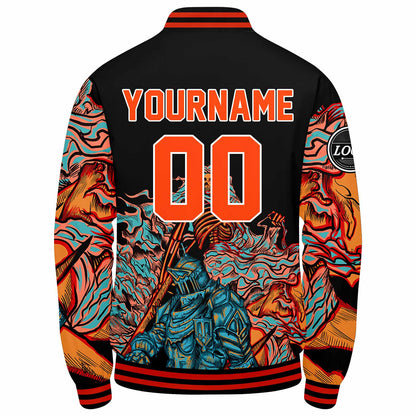 Benutzerdefinierte Verlauf Varsity-Jacke. Letterman-Jacke Orange