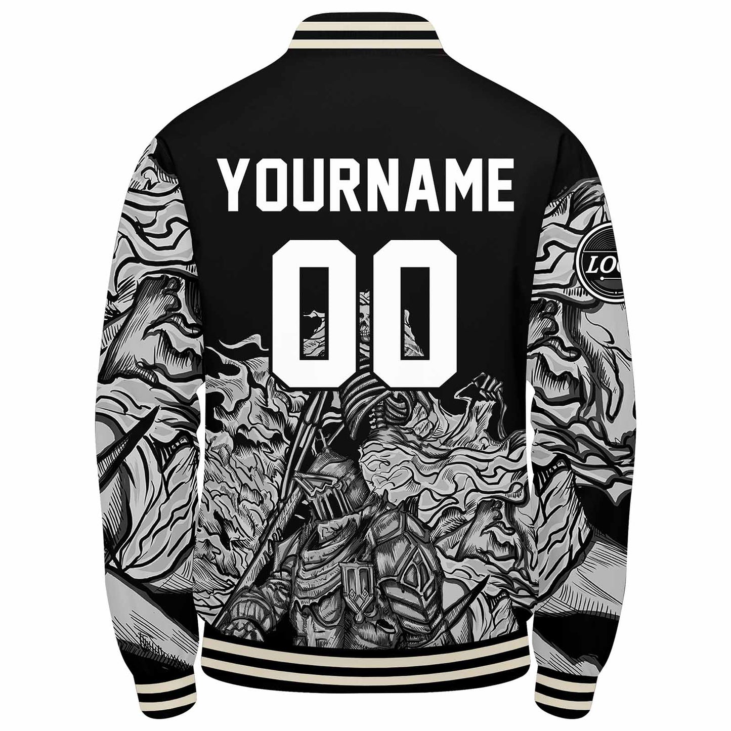 Benutzerdefinierte Verlauf Varsity-Jacke. Letterman-Jacke Grau