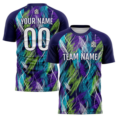 Benutzerdefinierte Lila Hellblau Fußball Trikots für Männer Frauen Personalisierte Fußball Uniformen für Erwachsene und Kind