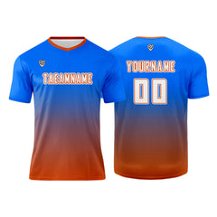 Benutzerdefinierte Blau Orange Trikots für Männer Frauen Personalisierte Fußball Uniformen für Erwachsene und Kind
