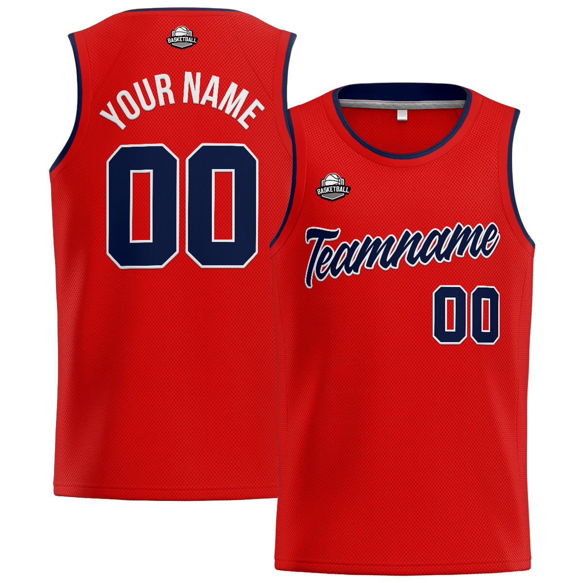 Benutzerdefinierte Authentisch  Basketball Trikot Rot-Marine