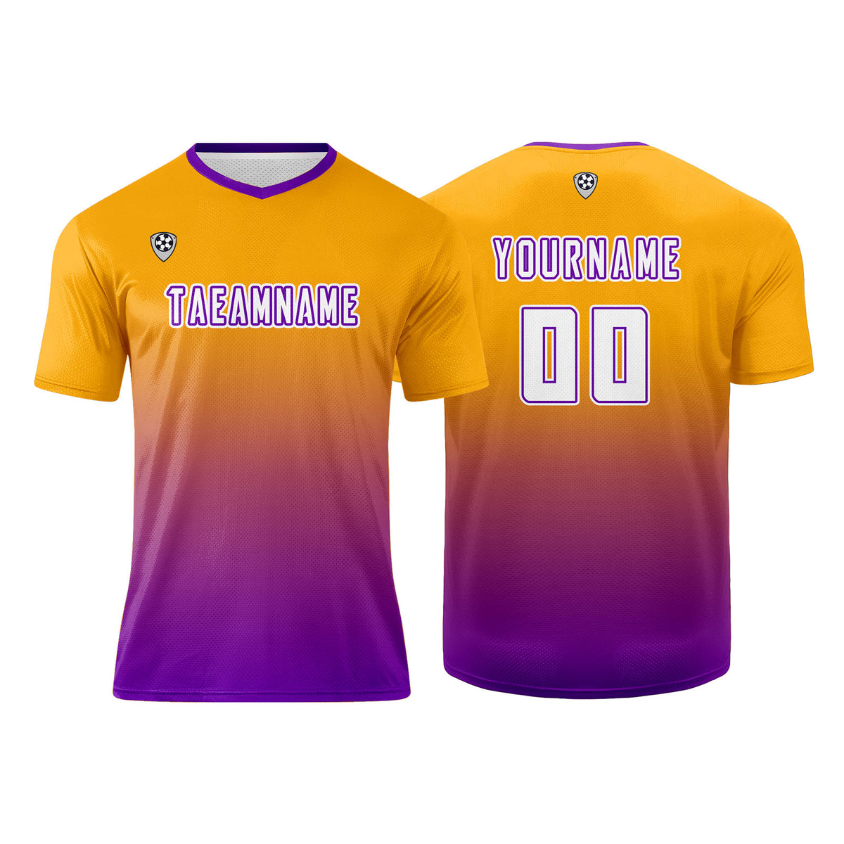 Benutzerdefinierte Orange Lila Trikots für Männer Frauen Personalisierte Fußball Uniformen für Erwachsene und Kind
