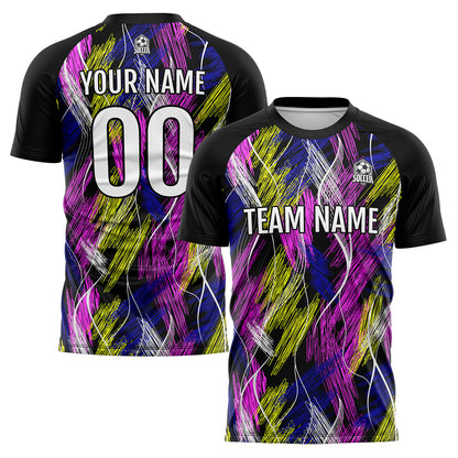 Benutzerdefinierte Schwarz Rosa Fußball Trikots für Männer Frauen Personalisierte Fußball Uniformen für Erwachsene und Kind