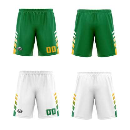 Benutzerdefinierte Grün Weiß Gelb Reversible Basketball Jersey Personalisierte Print Name Nummer Logo
