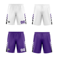 Benutzerdefinierte Weiß Violett Schwarz Reversible Basketball Jersey Personalisierte Print Name Nummer Logo