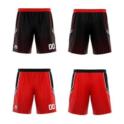 Benutzerdefinierte Schwarz Rot Reversible Basketball Jersey Personalisierte Print Name Nummer Logo