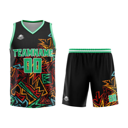 Benutzerdefinierter Grün Basketball Jersey Uniform Anzug gedruckt Ihr Logo Name Nummer