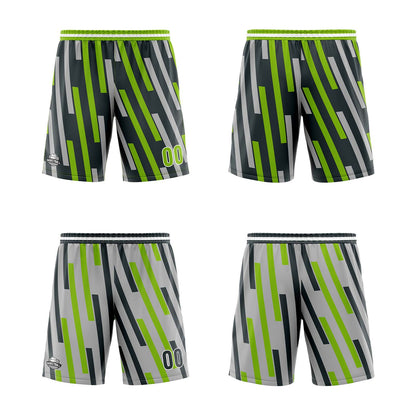 Benutzerdefinierte Grün Grau Reversible Basketball Jersey Personalisierte Print Name Nummer Logo