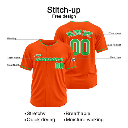 Benutzerdefinierte Authentisch Baseball-Trikot Orange-Green