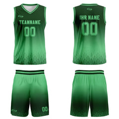 Benutzerdefinierter Olivgrün Grün Farbverlauf Basketball Jersey Uniform Anzug gedruckt Ihr Logo Name Nummer