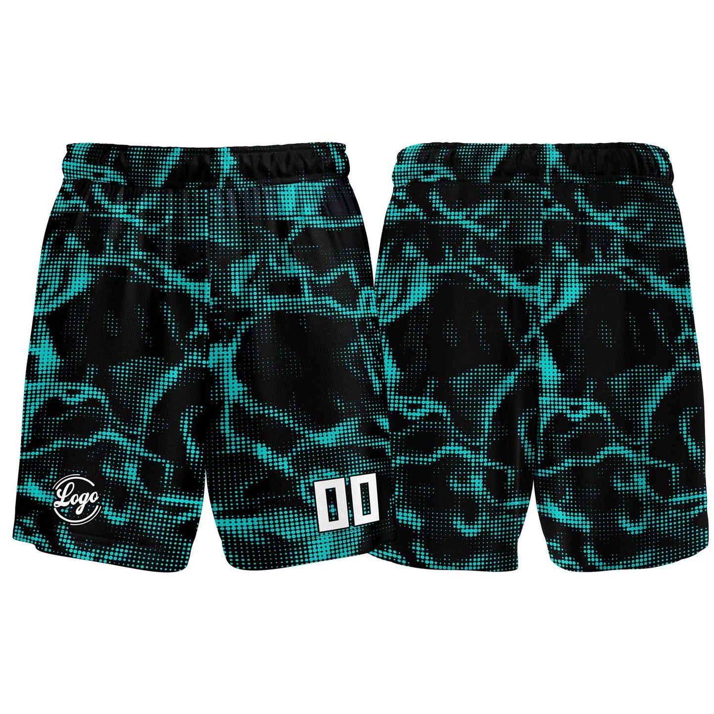 Benutzerdefinierter Schwarz Teal Basketball Jersey Uniform Anzug gedruckt Ihr Logo Name Nummer
