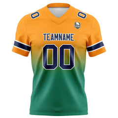 Benutzerdefinierte Orange & Grün Gradient Fußball Trikots Personalisierter Name Nummer Logo