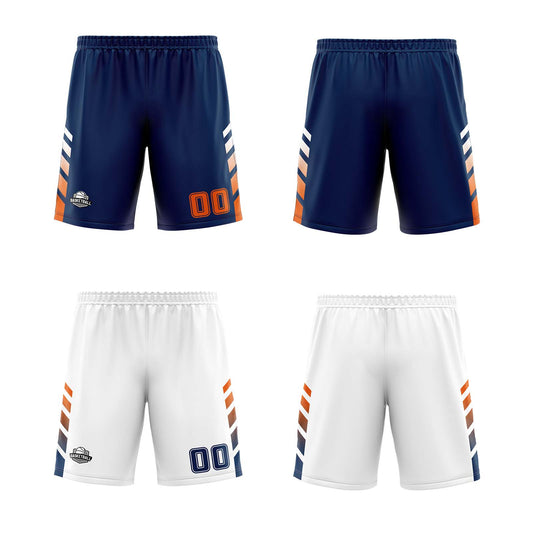 Benutzerdefinierte Marine Weiß Orange Reversible Basketball Jersey Personalisierte Print Name Nummer Logo