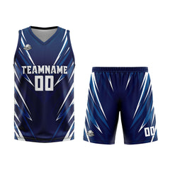 Benutzerdefinierter Dunkelblau Basketball Jersey Uniform Anzug gedruckt Ihr Logo Name Nummer