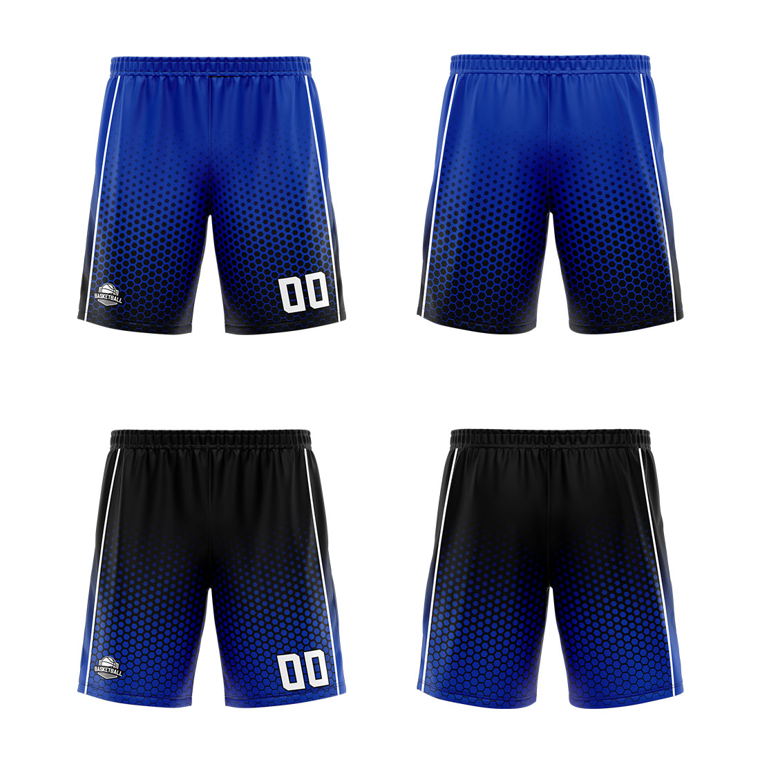 Benutzerdefinierte Blau Schwarz Weiß Reversible Basketball Jersey Personalisierte Print Name Nummer Logo