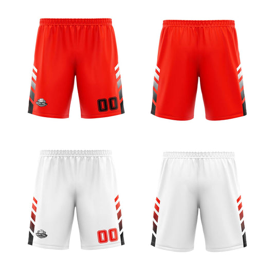 Benutzerdefinierte Orange Rot Weiß Schwarz Reversible Basketball Jersey Personalisierte Print Name Nummer Logo