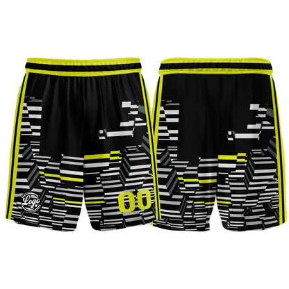 Benutzerdefinierter Schwarz Kalk Grün Basketball Jersey Uniform Anzug gedruckt Ihr Logo Name Nummer