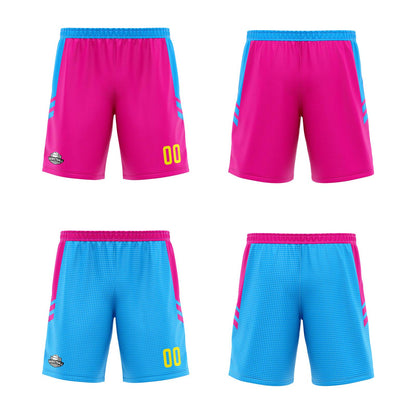 Benutzerdefinierte Rosa Hellblau Reversible Basketball Jersey Personalisierte Print Name Nummer Logo