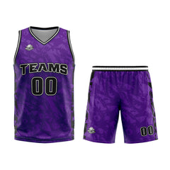 Benutzerdefinierter Lila Basketball Jersey Uniform Anzug gedruckt Ihr Logo Name Nummer