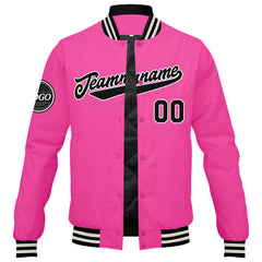 Benutzerdefinierte Verlauf Varsity-Jacke. Letterman-Jacke Pink