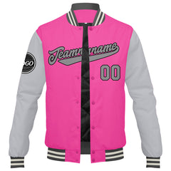 Benutzerdefinierte Verlauf Varsity-Jacke. Letterman-Jacke Pink