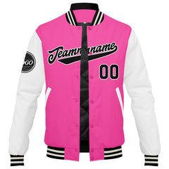 Benutzerdefinierte Verlauf Varsity-Jacke. Letterman-Jacke Pink