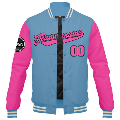Benutzerdefinierte Verlauf Varsity-Jacke. Letterman-Jacke Pink