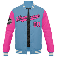 Benutzerdefinierte Verlauf Varsity-Jacke. Letterman-Jacke Pink