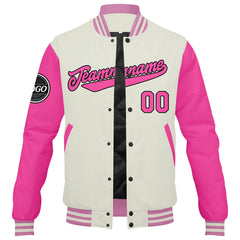 Benutzerdefinierte Verlauf Varsity-Jacke. Letterman-Jacke Pink