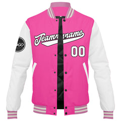 Benutzerdefinierte Verlauf Varsity-Jacke. Letterman-Jacke Pink