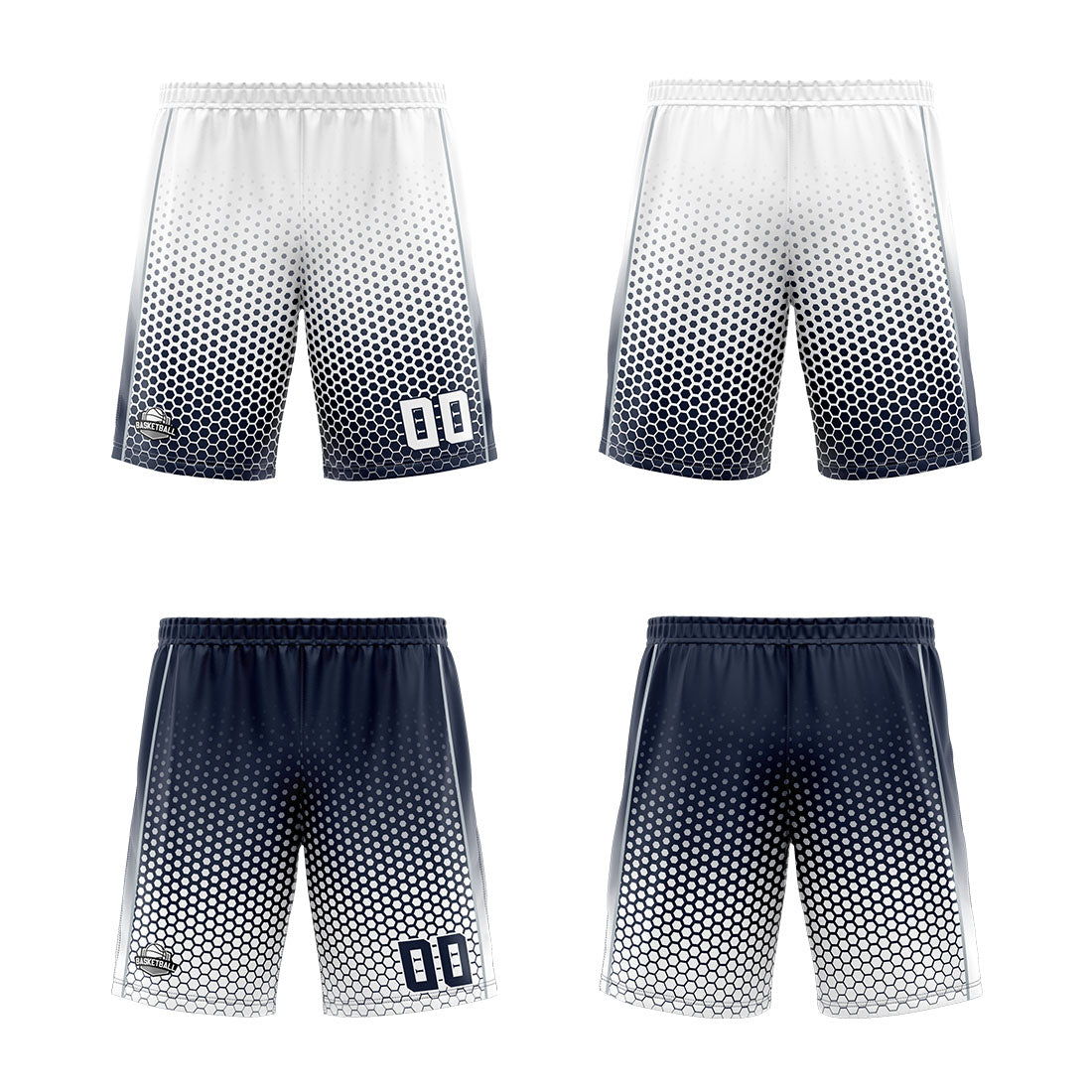 Benutzerdefinierte Weiß Marine Grau Reversible Basketball Jersey Personalisierte Print Name Nummer Logo