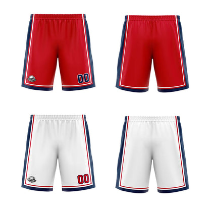 Benutzerdefinierte Rot Weiß Marine Reversible Basketball Jersey Personalisierte Print Name Nummer Logo