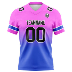 Benutzerdefinierte Rosa & Blau Gradient Fußball Trikots Personalisierter Name Nummer Logo
