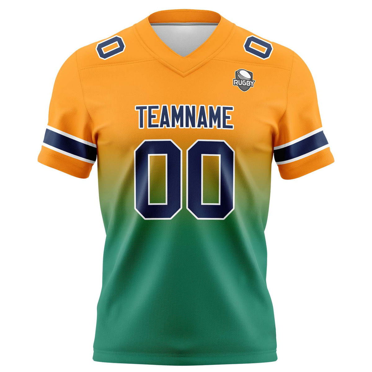 Benutzerdefinierte Gradient Fußball Trikots Personalisierte Name Nummer Logo Orange&Grün