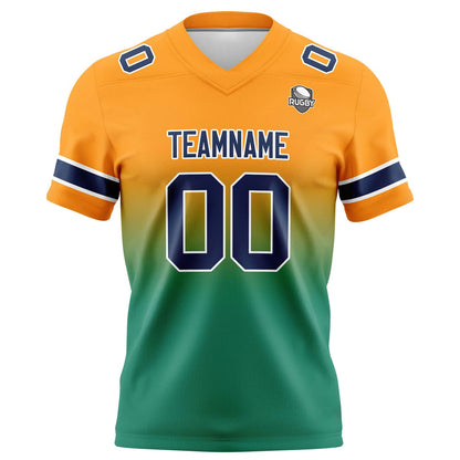 Benutzerdefinierte Gradient Fußball Trikots Personalisierte Name Nummer Logo Orange&Grün