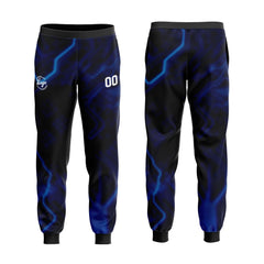 Benutzerdefiniert Schwarz Blau Tarnung Sport Jersey Satz Trainingsanzug Zur Seite fahren Kapuzenpullover Oberteile und Hose Satz Königlich