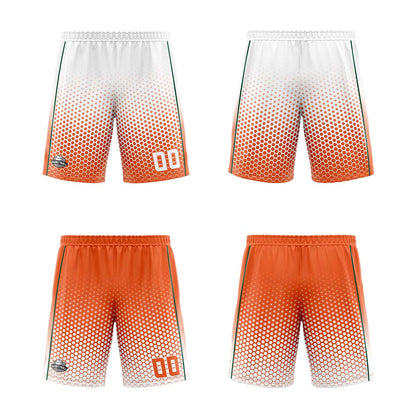 Benutzerdefinierte Weiß Orange Grün Reversible Basketball Jersey Personalisierte Print Name Nummer Logo