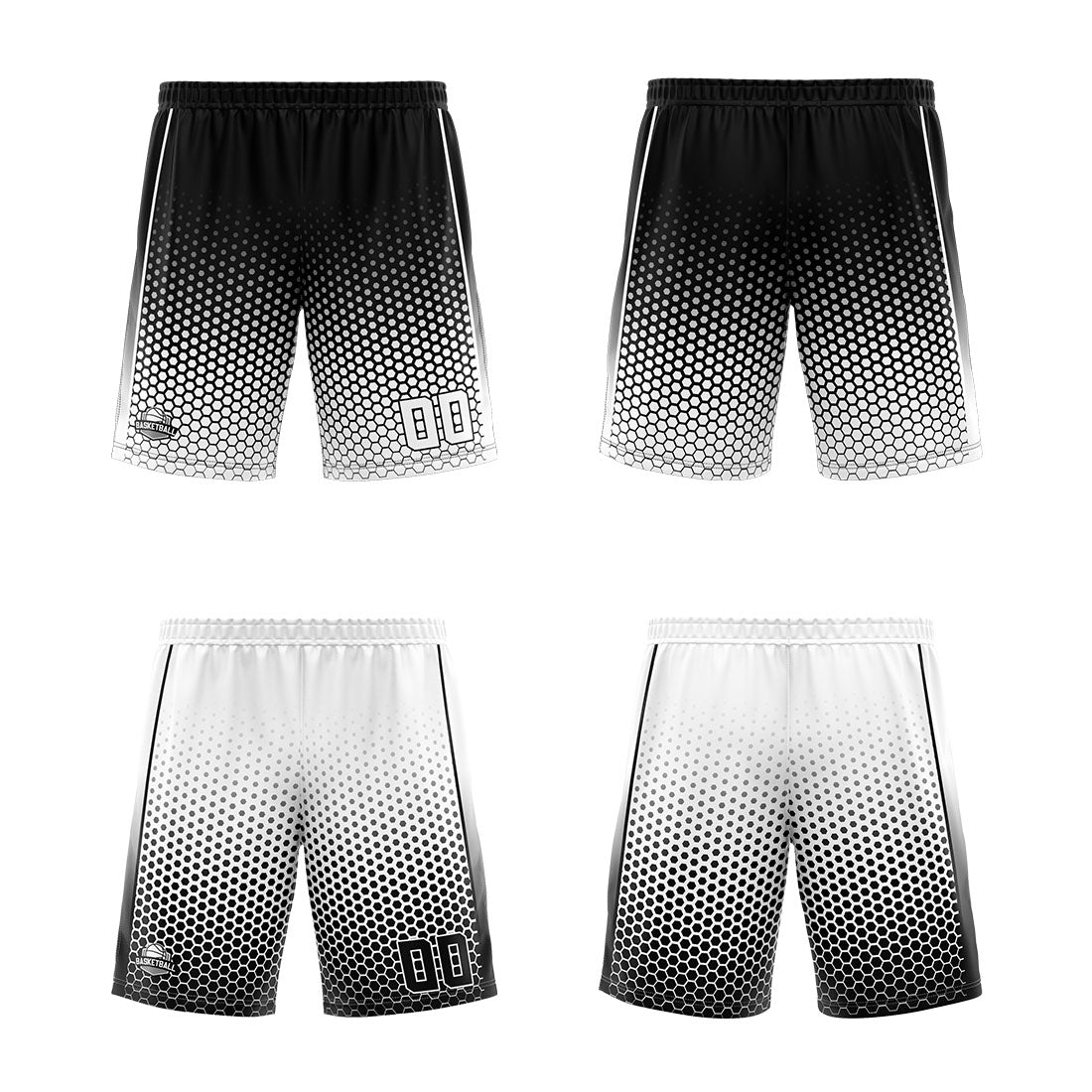 Benutzerdefinierte Reversible Basketball Jersey Personalisierte Print Name Nummer Logo Schwarz-Weiß