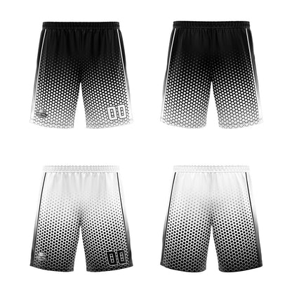 Benutzerdefinierte Reversible Basketball Jersey Personalisierte Print Name Nummer Logo Schwarz-Weiß