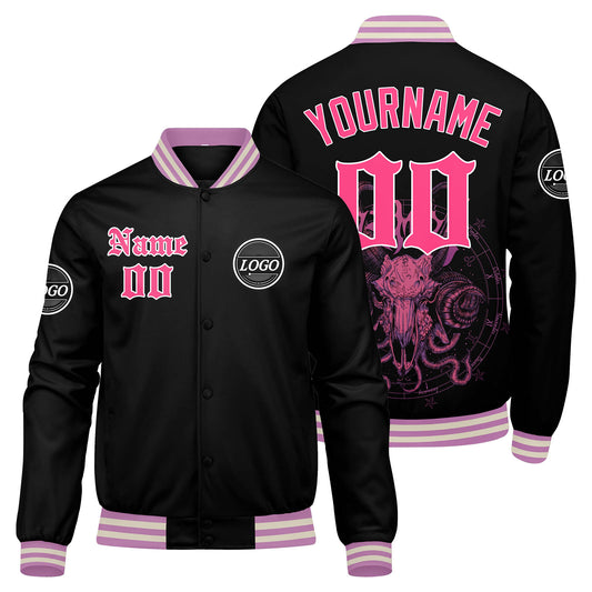 Benutzerdefinierte Verlauf Varsity-Jacke. Letterman-Jacke Rosa