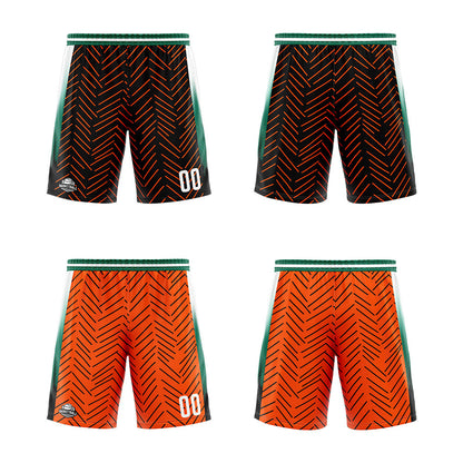 Benutzerdefinierte Reversible Basketball Jersey Personalisierte Print Name Nummer Logo Chevron-Schwarz&Orange