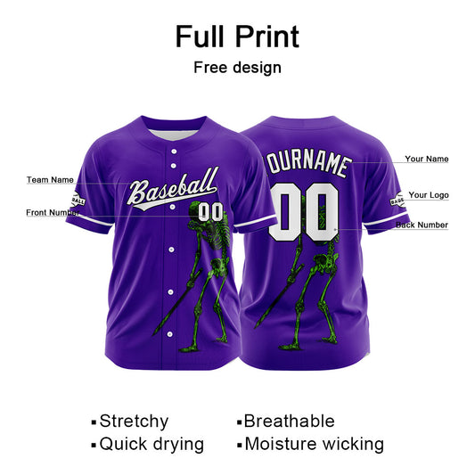 Benutzerdefinierte Baseball Jersey Personalisierte Baseball Shirt genäht und Druck Lila