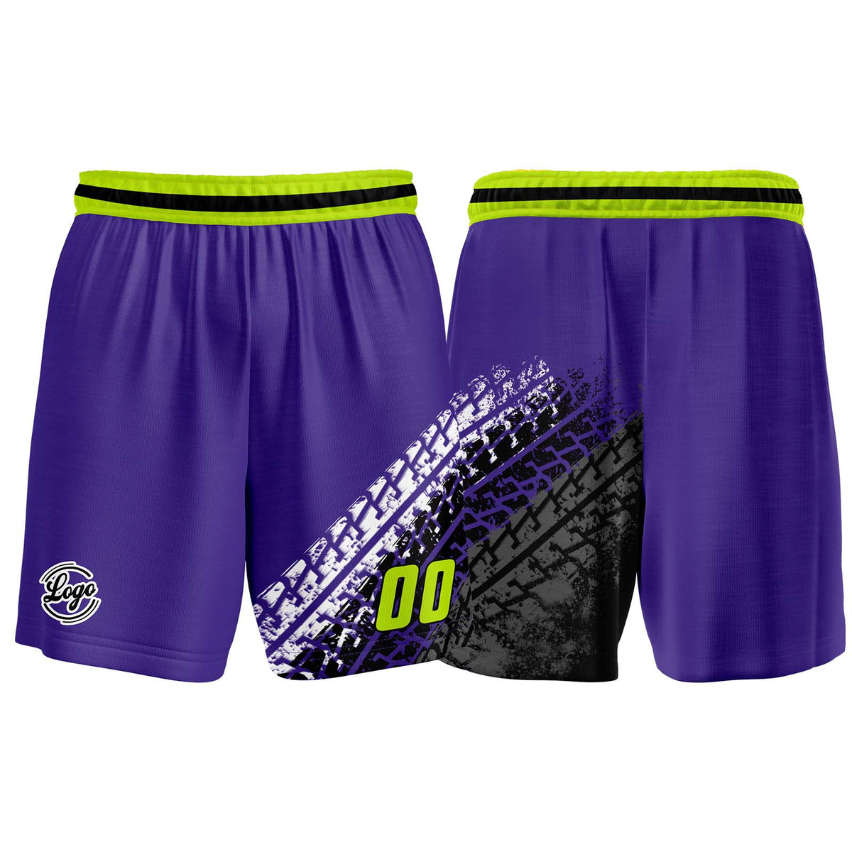 Benutzerdefinierter Lila Grün Basketball Jersey Uniform Anzug gedruckt Ihr Logo Name Nummer