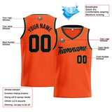 Benutzerdefinierte Authentisch  Basketball Trikot Orange-Schwarz-Gold