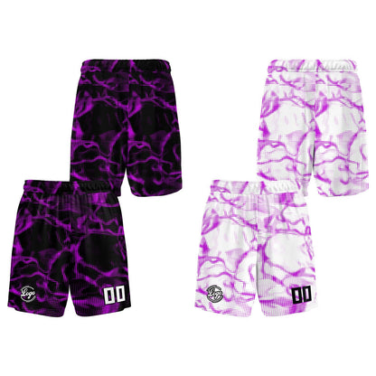 Benutzerdefinierte Schwarz Lila Reversible Basketball Jersey Personalisierte Print Name Nummer Logo
