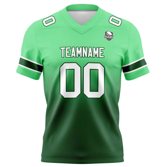 Benutzerdefinierte Grün Gradient Fußball Trikots Personalisierter Name Nummer Logo