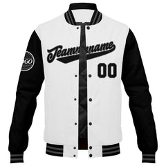 Benutzerdefinierte Verlauf Varsity-Jacke. Letterman-Jacke Schwarz Weiß