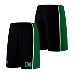 Individuelle Basketball-Jersey-Shorts für Männer und Frauen. Gestickter und gedruckter Name, Nummer und Logo Schwarz