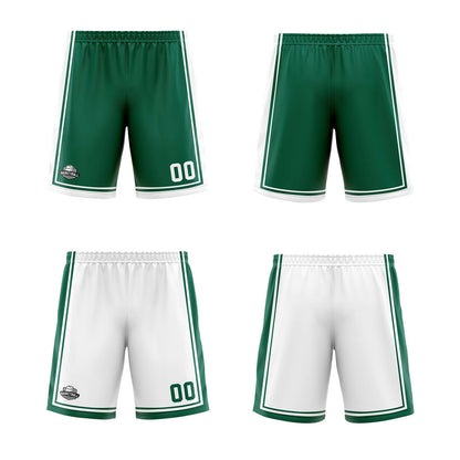 Benutzerdefinierte Grün Weiß Reversible Basketball Jersey Personalisierte Print Name Nummer Logo